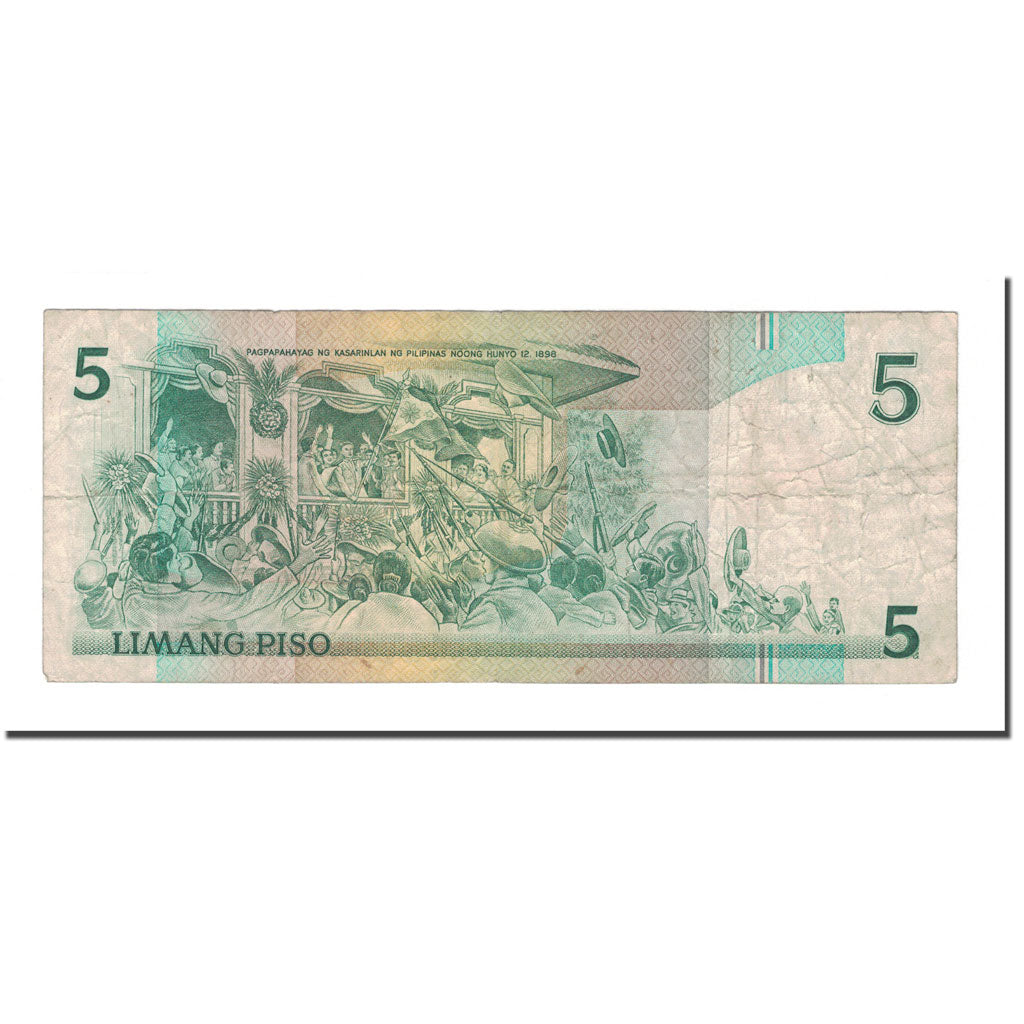 Banknote, Philippines, 5 Piso, KM:168b, F(12-15)