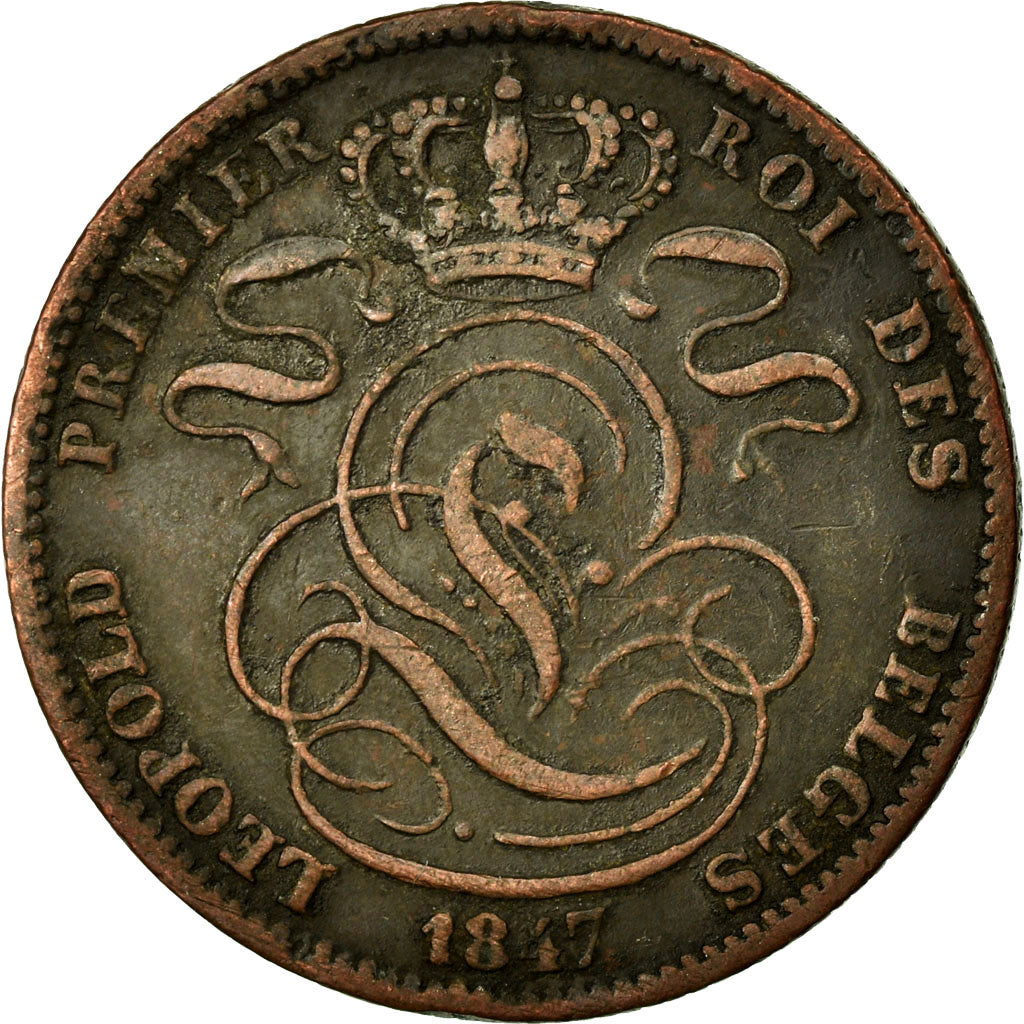 Coin, Belgium, Leopold I, 5 Centimes, 1847, VF(30-35), Copper, KM:5.1