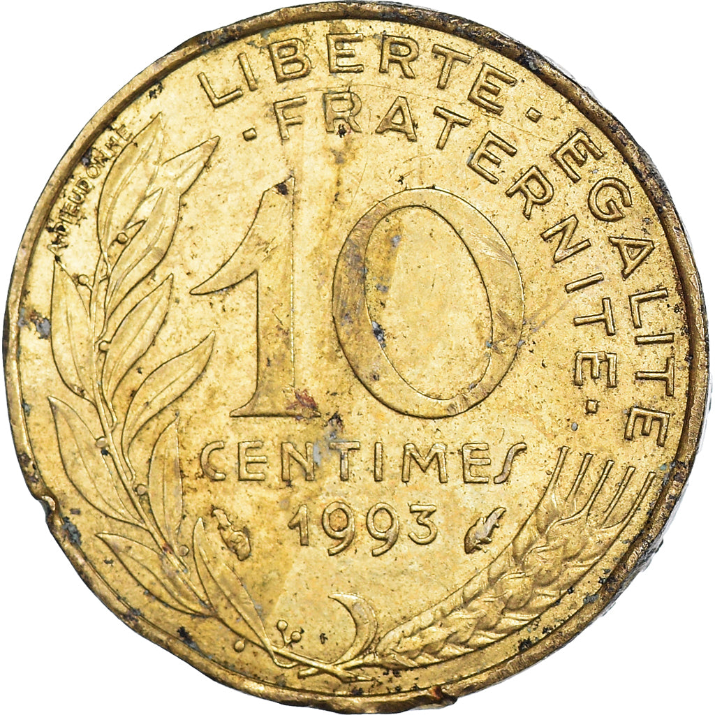 Frankrijk, 10 Centimes, 1993, Aluminum-Bronze, FR