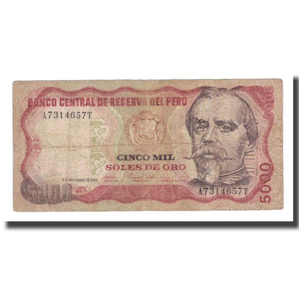 Biljet, Peru, 5000 Soles De Oro, 1981, 1981-11-05, KM:123, TB