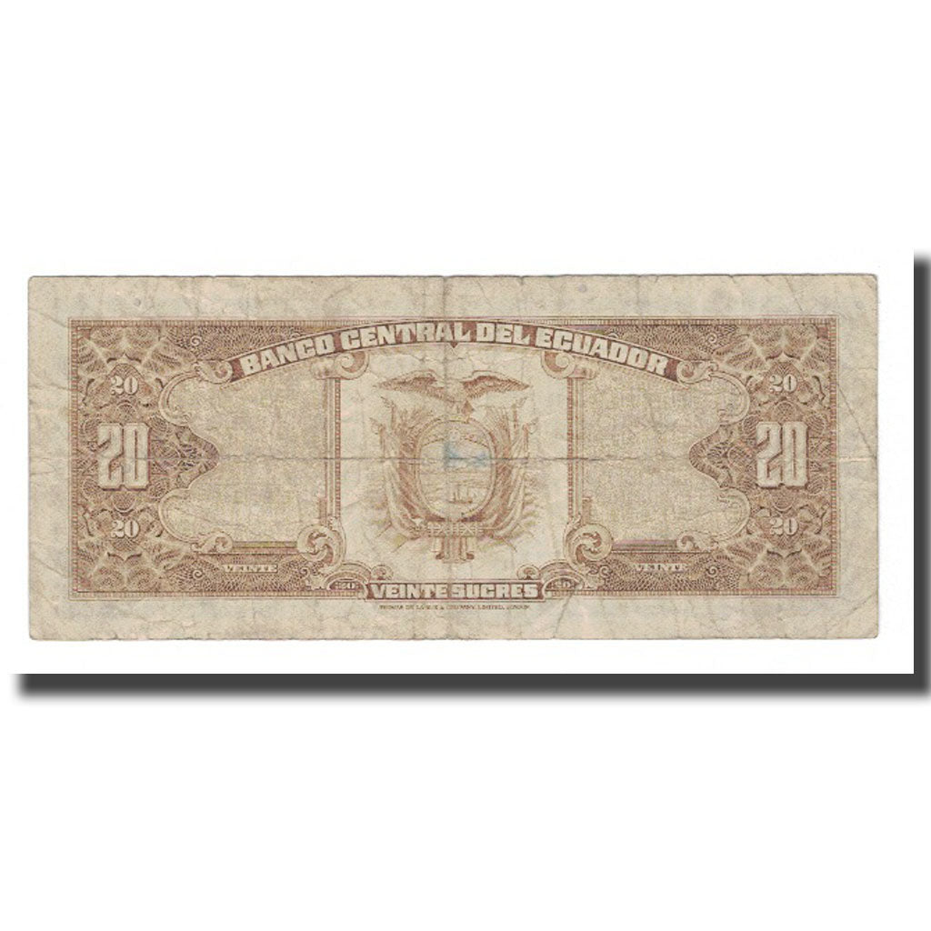 Billet, Équateur, 20 Sucres, 1983, 1983-04-20, KM:115b, B+