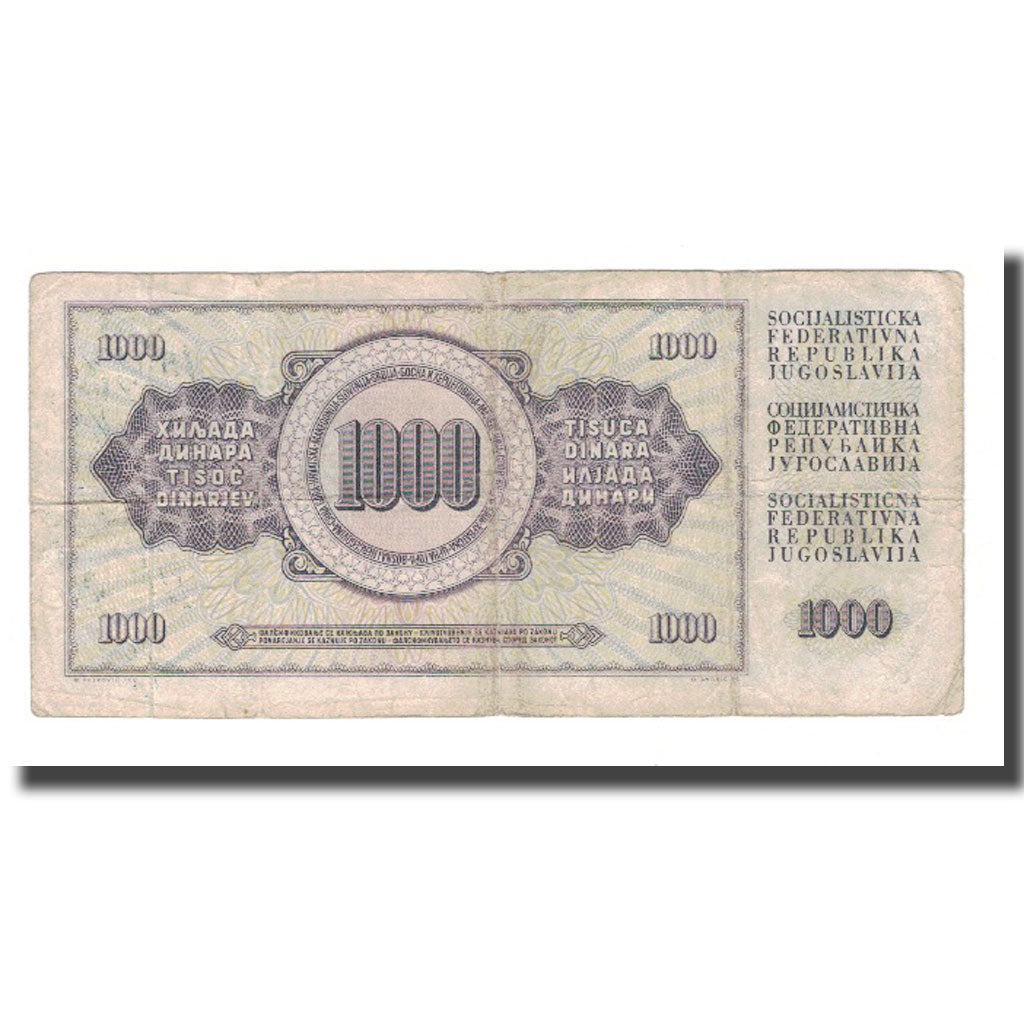 Geldschein, Jugoslawien, 1000 Dinara, 1974, 1974-12-19, KM:86, S