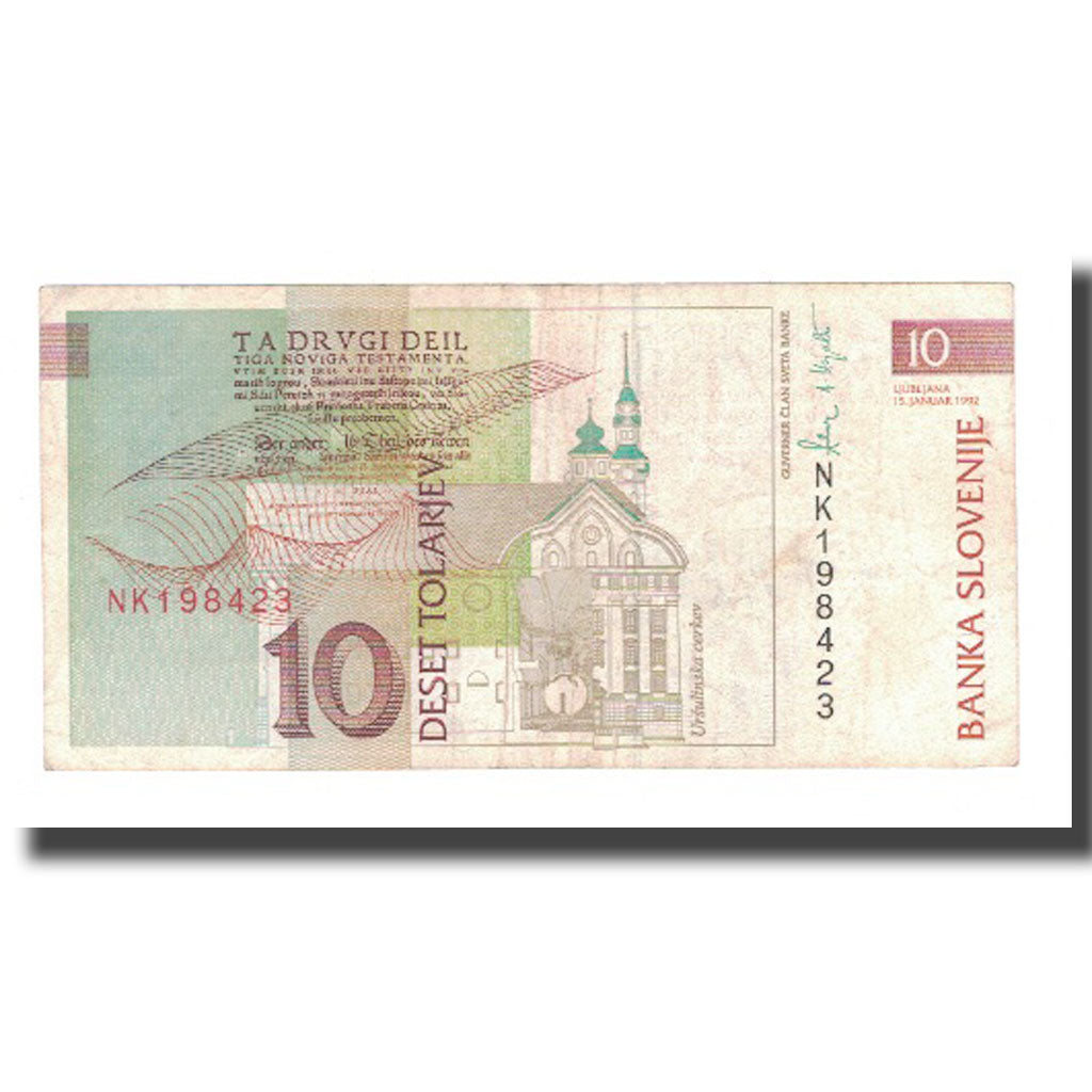 Banknote, Slovenia, 10 Tolarjev, KM:11a, VF(20-25)