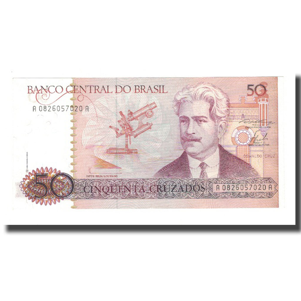 Banknote, Brazil, 50 Cruzados, KM:210a, AU(55-58)