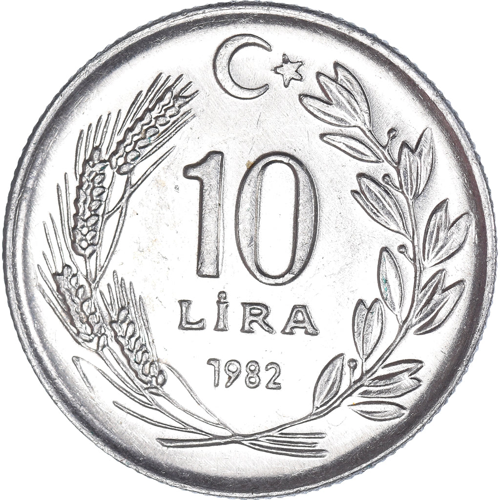 Moeda, Turquia, 10 Lira, 1982
