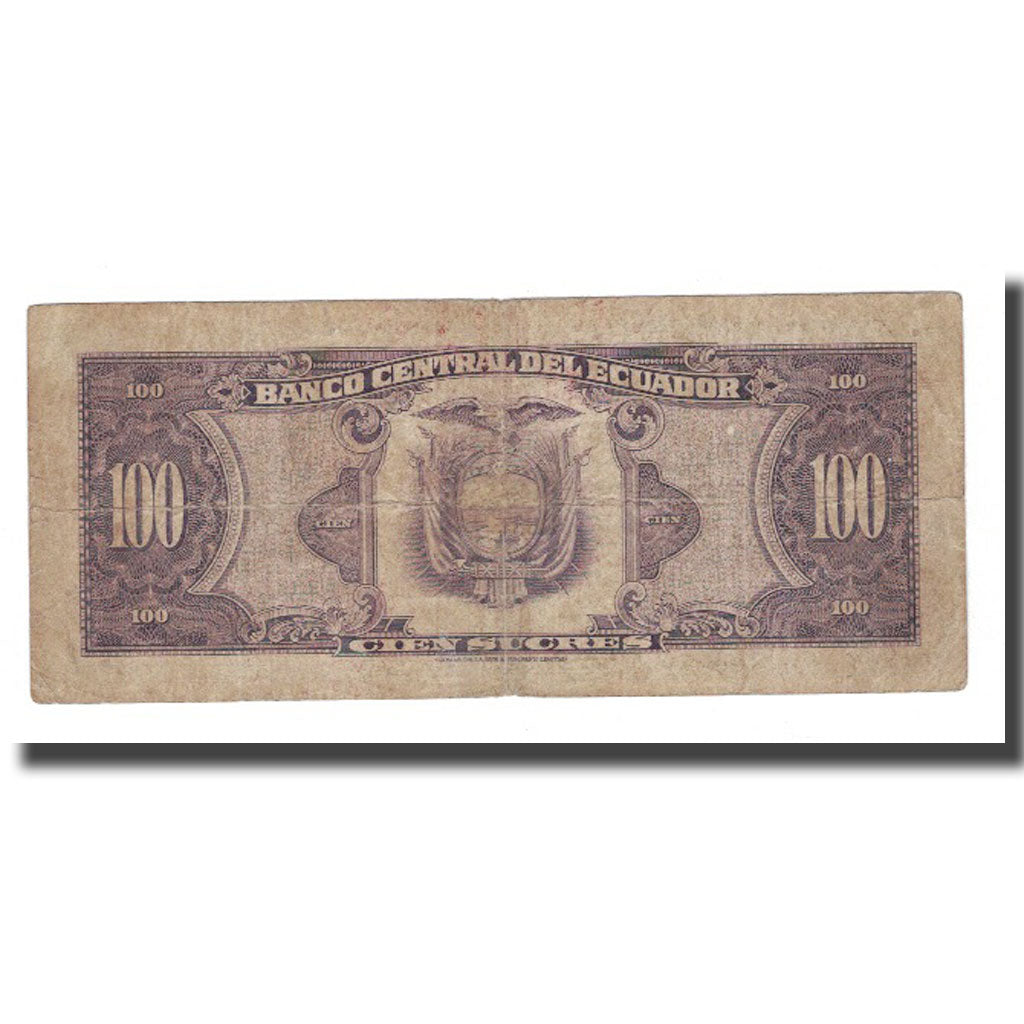 Nota, Equador, 100 Sucres, 1971, 1971-05-20, KM:118a, F(12-15)