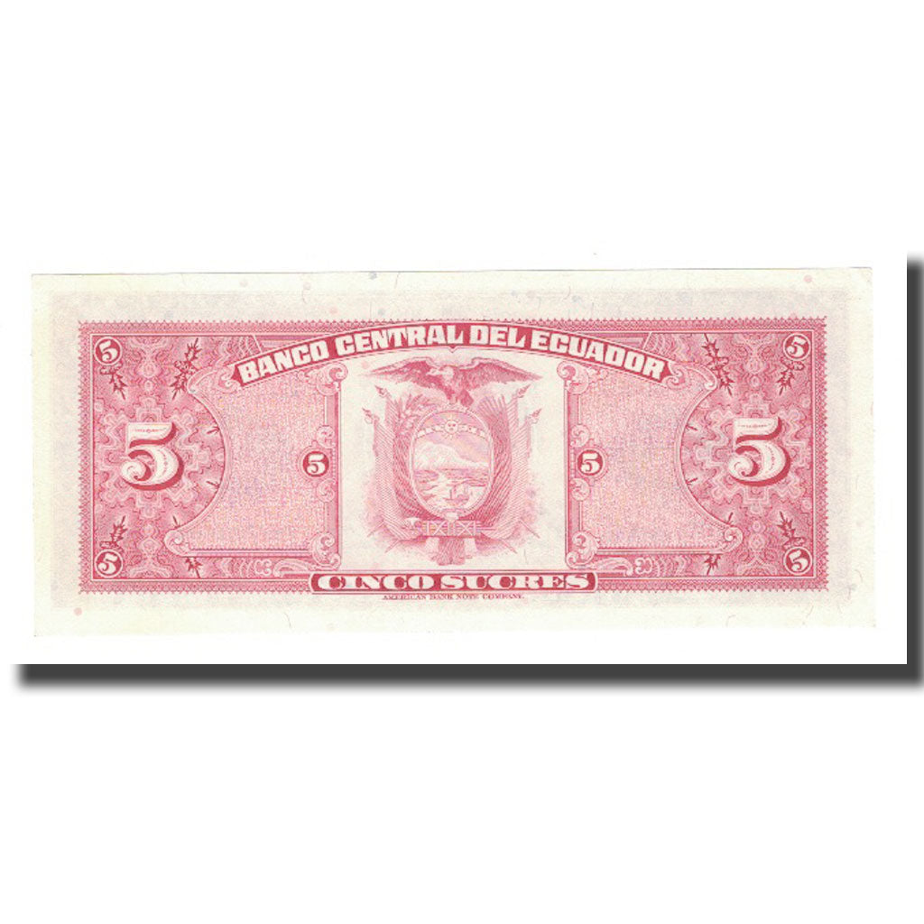 Banknote, Ecuador, 5 Sucres, 1982, 1982-08-20, KM:108b, UNC(64)