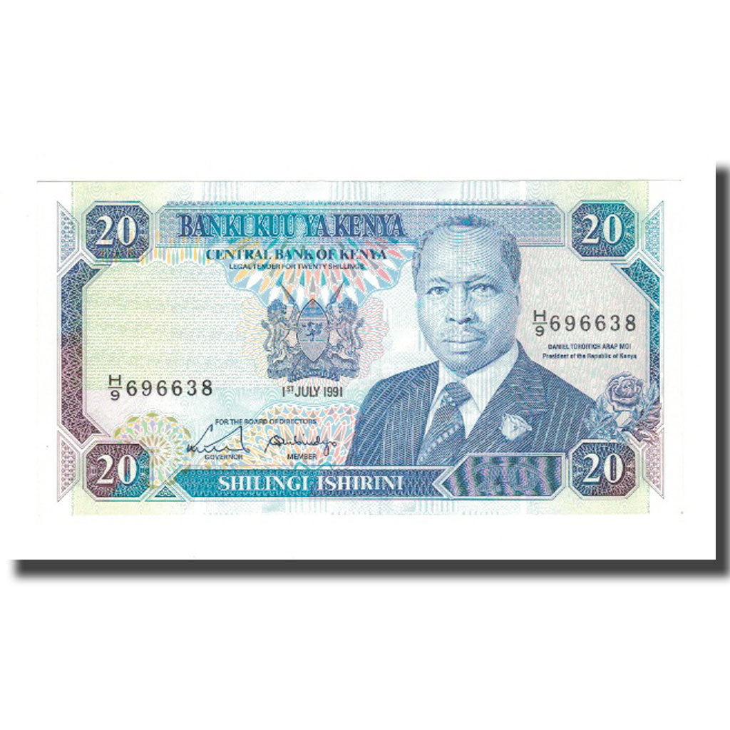 Banknote, Kenya, 20 Shillings, 1991, 1991-07-01, KM:25d, AU(55-58)