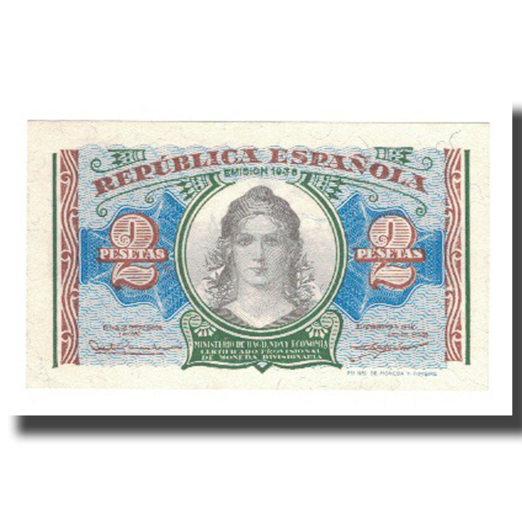 Banknote, Spain, 2 Pesetas, 1938, KM:95, UNC(65-70)