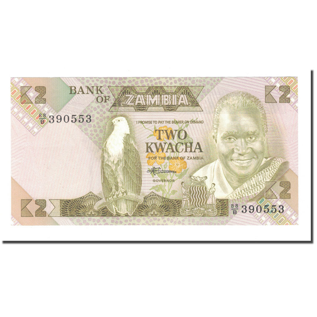 Banknote, Zambia, 2 Kwacha, KM:24a, AU(55-58)
