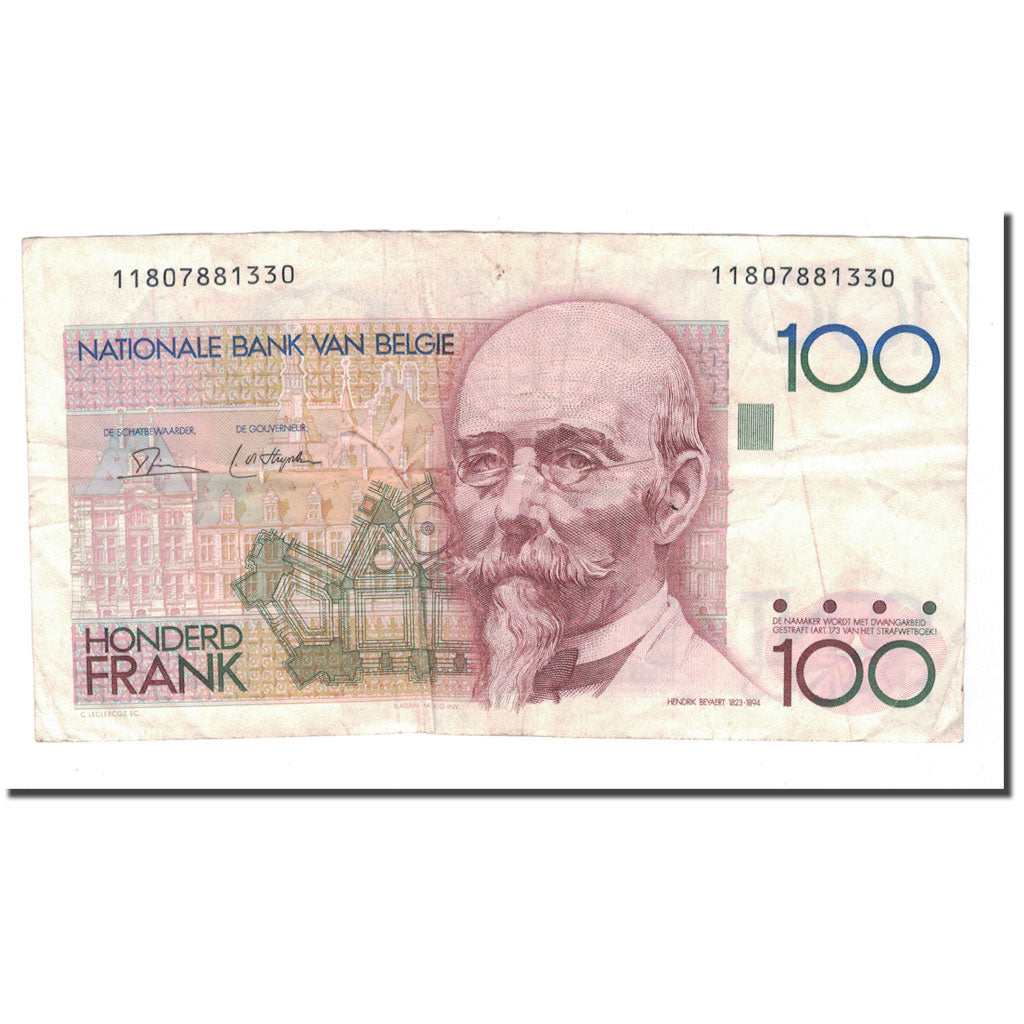 Biljet, België, 100 Francs, Undated (1982-94), KM:142a, TB+