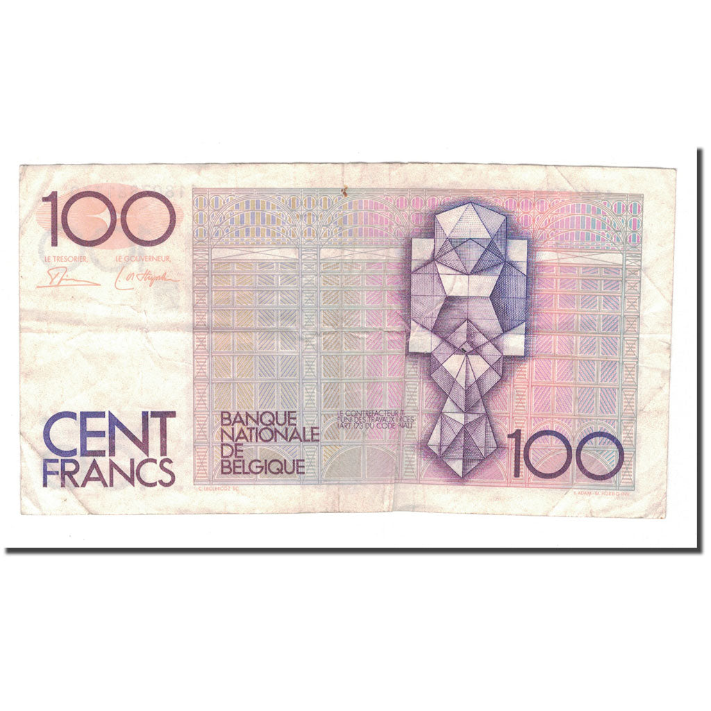 Biljet, België, 100 Francs, Undated (1982-94), KM:142a, TB+