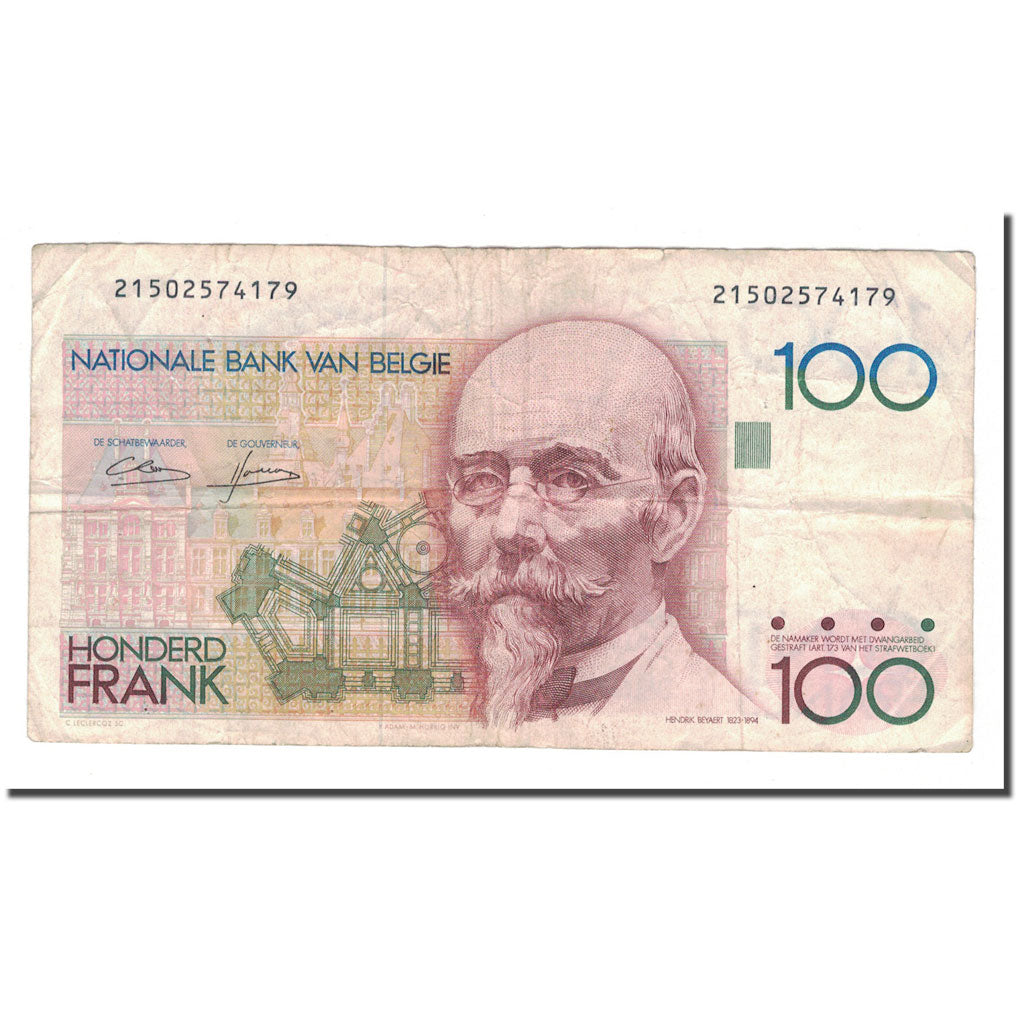 Billet, Belgique, 100 Francs, Undated (1982-94), KM:142a, TB