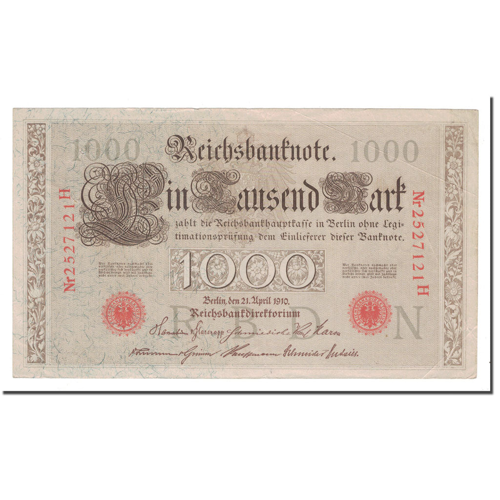 Banknote, Germany, 1000 Mark, 1910, 1910-04-21, KM:44b, EF(40-45)