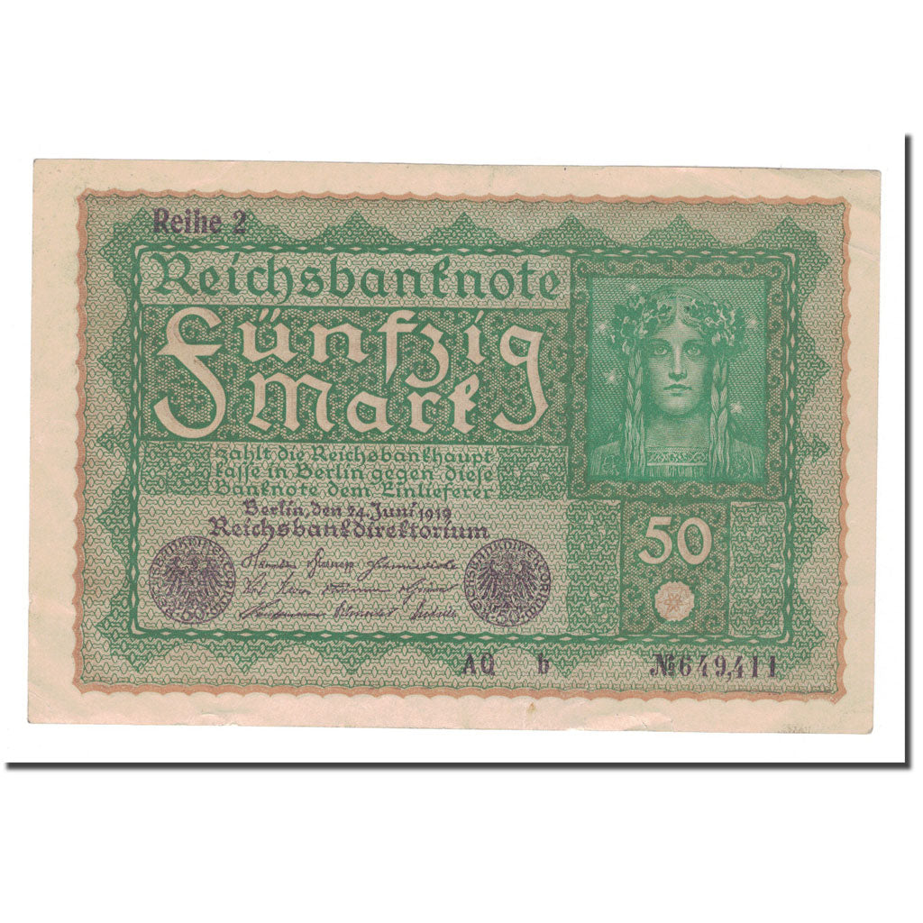 Banknote, Germany, 50 Mark, 1919, 1919-06-24, KM:66, EF(40-45)