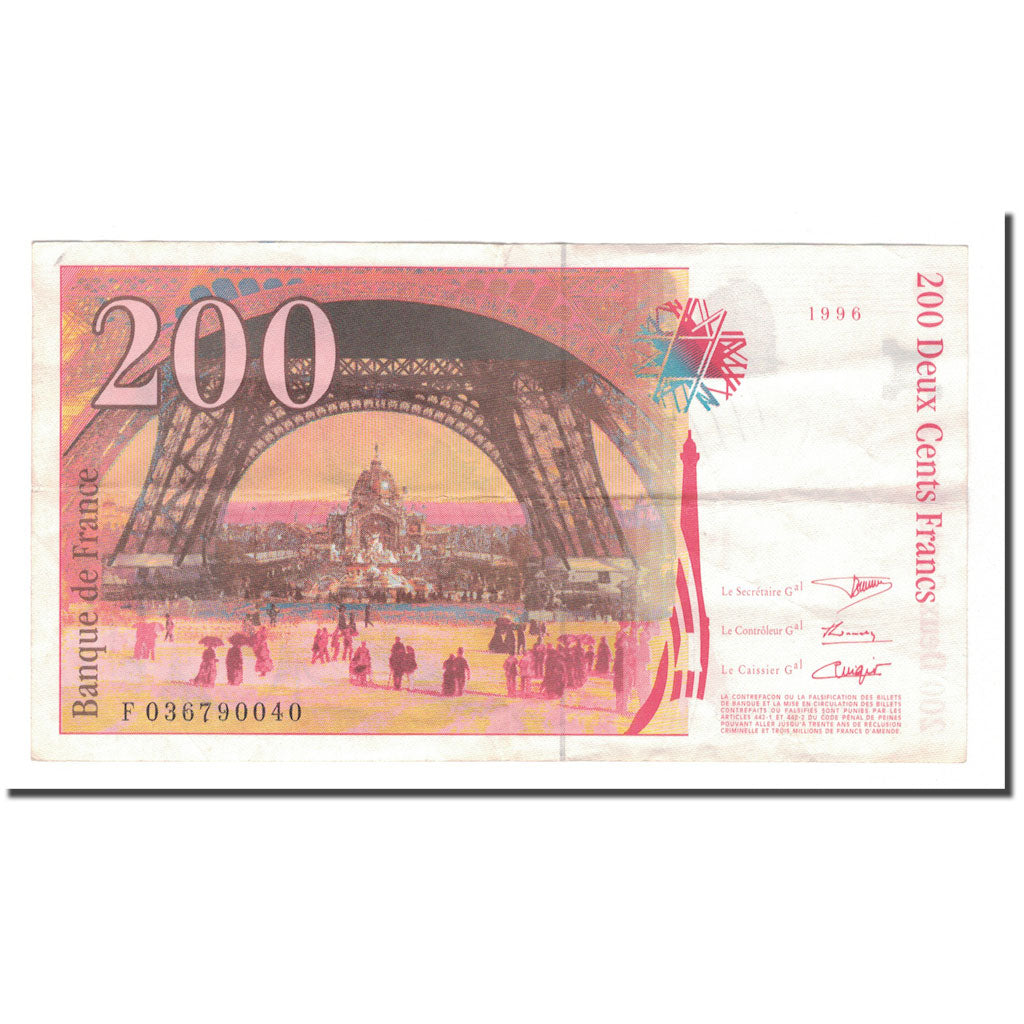 France, 200 Francs, 1996, EF(40-45), Fayette:75.2, KM:159a