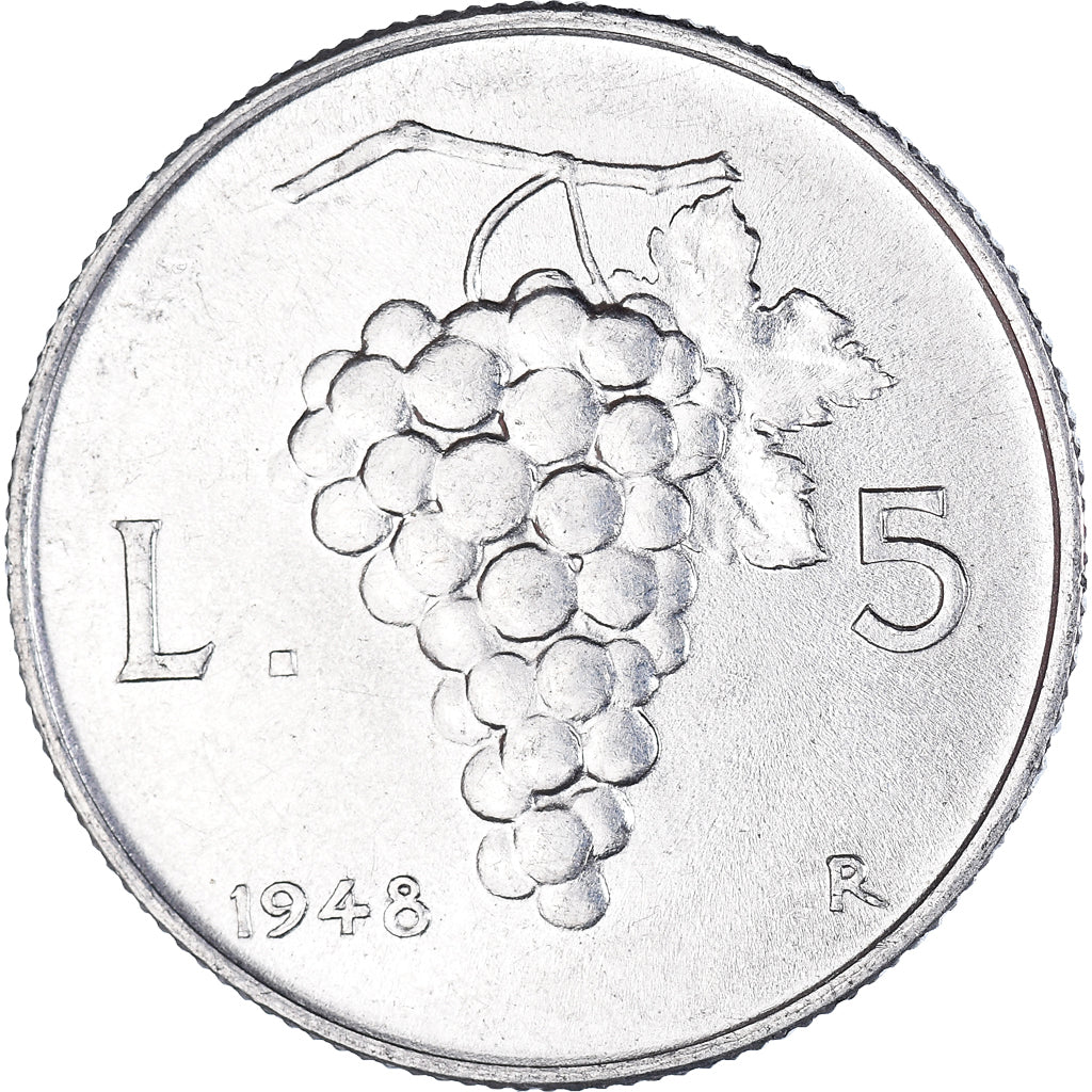 Moneta, Włochy, 5 Lire, 1948