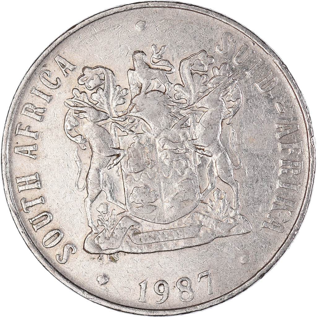 Moeda, África do Sul, 50 Cents, 1987