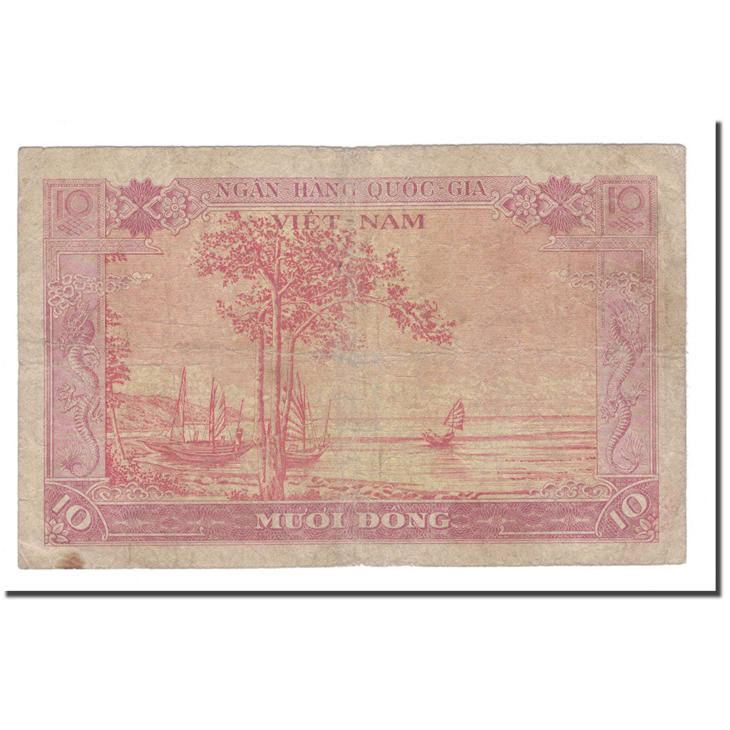 Billet, South Viet Nam, 10 D<ox>ng, Undated (1955), KM:3a, TB