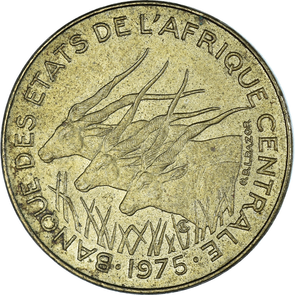 Coin, Central African States, 5 Francs, 1975