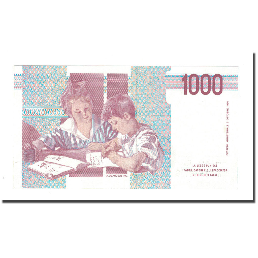 Banknote, Italy, 1000 Lire, 1990, 1990-10-03, KM:114c, UNC(65-70)