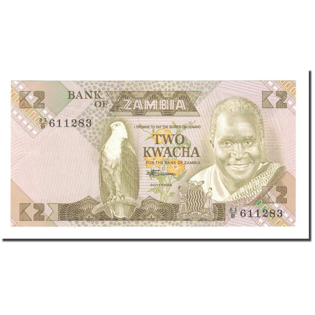 Banknote, Zambia, 2 Kwacha, KM:24c, AU(55-58)