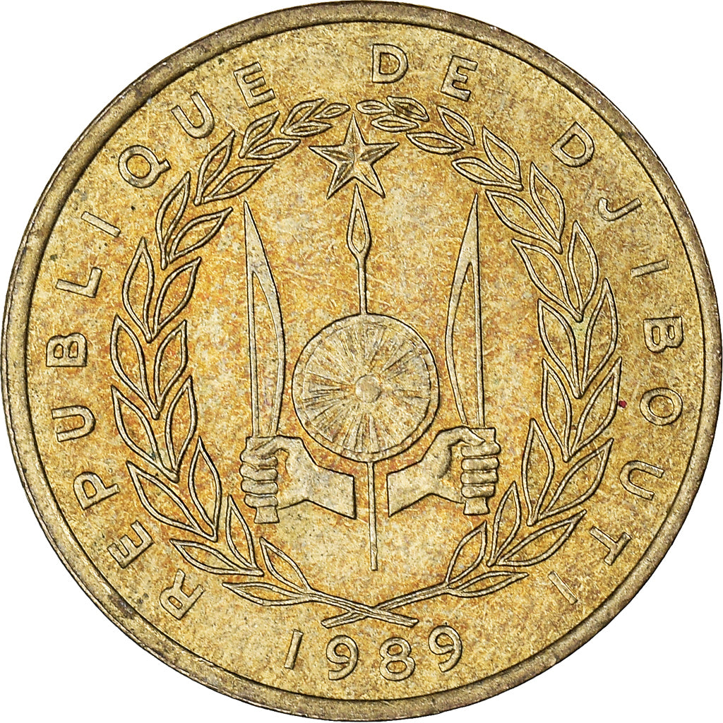 Moneda, Yibuti, 10 Francs, 1989