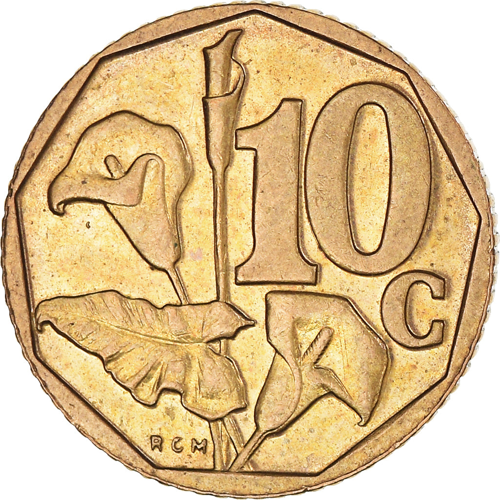 Moeda, África do Sul, 10 Cents, 1996