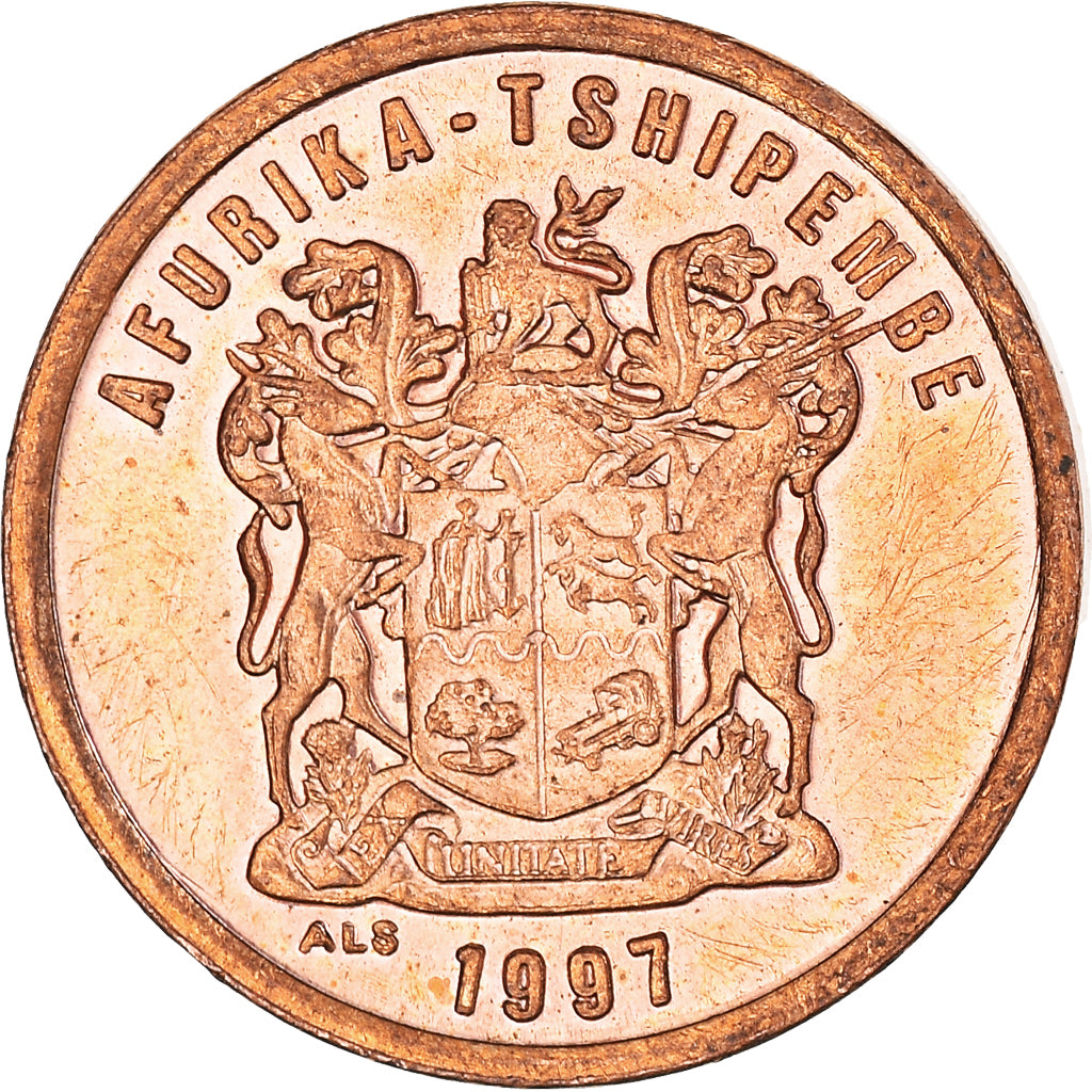 Moeda, África do Sul, 2 Cents, 1997