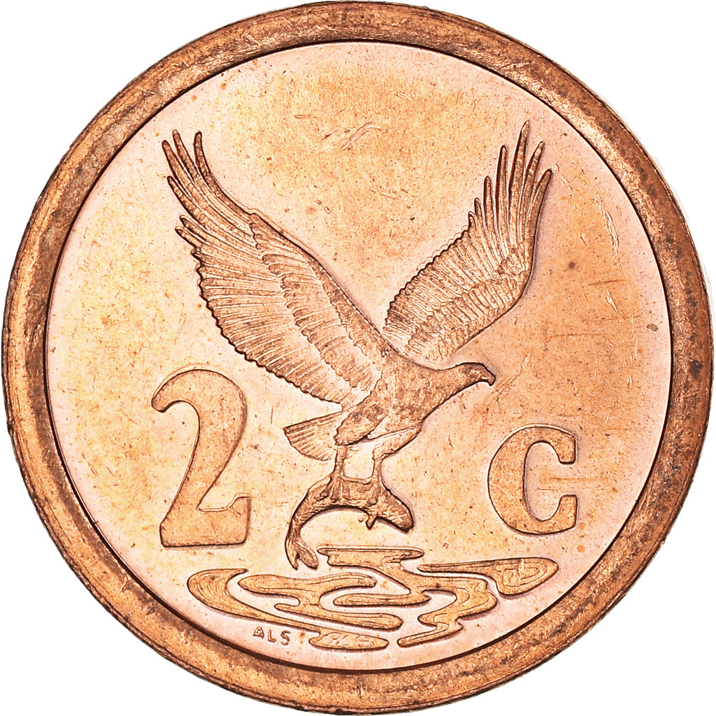 Moeda, África do Sul, 2 Cents, 1997