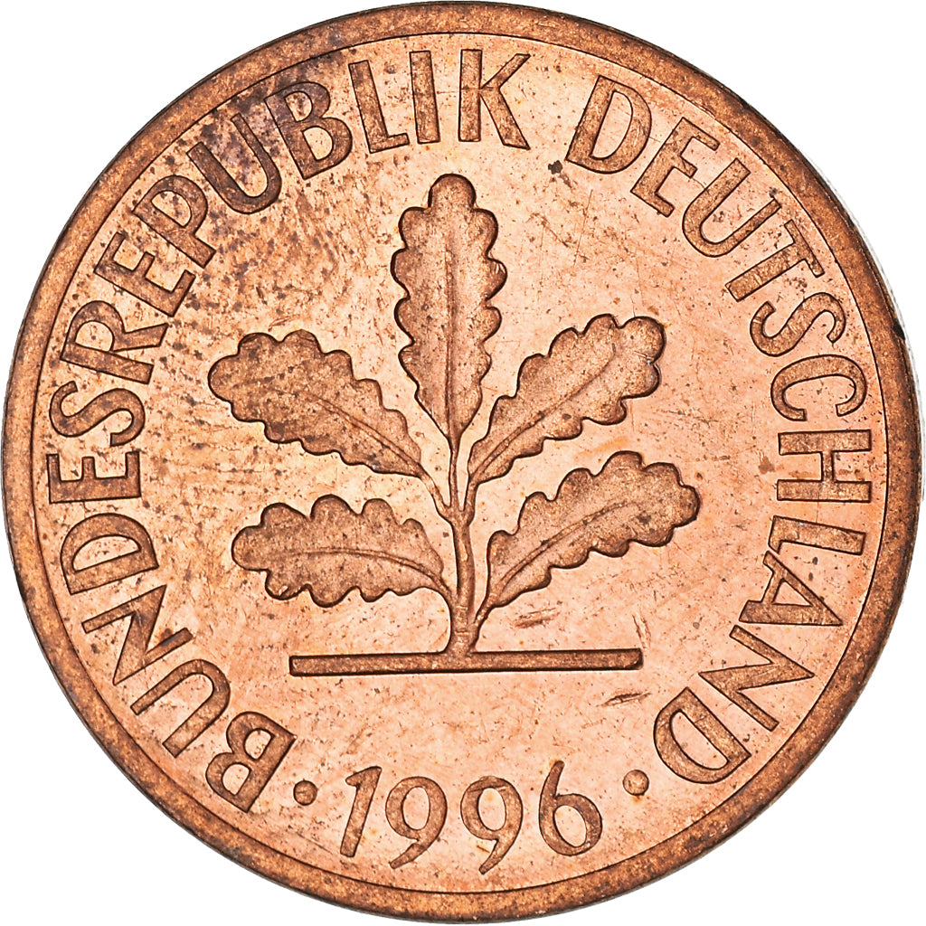Münze, Deutschland, 2 Pfennig, 1996