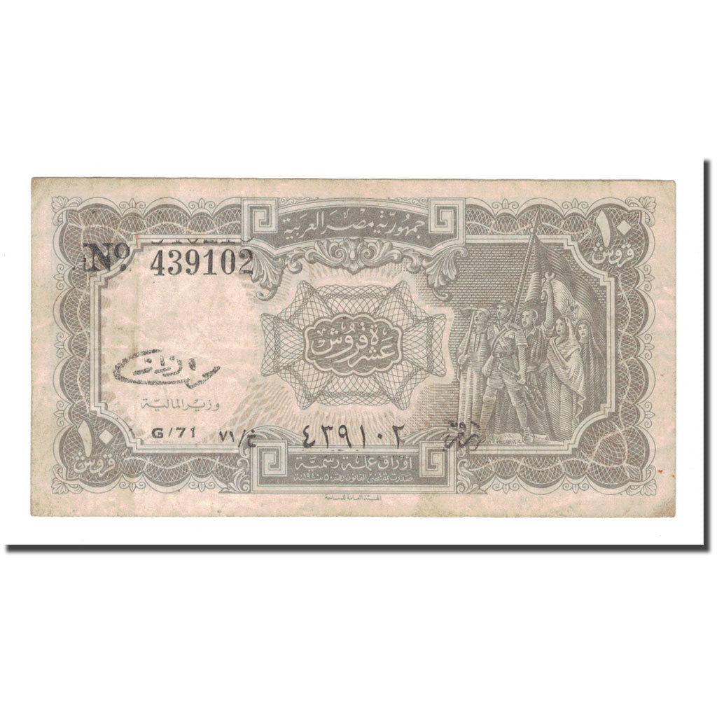 Banknote, Egypt, 10 Piastres, KM:184b, F(12-15)