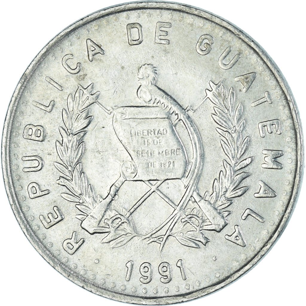 Moneda, Guatemala, 25 Centavos, 1991