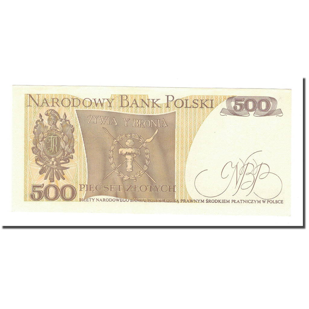 Nota, Polónia, 500 Zlotych, 1982, 1982-06-01, KM:145d, UNC(63)