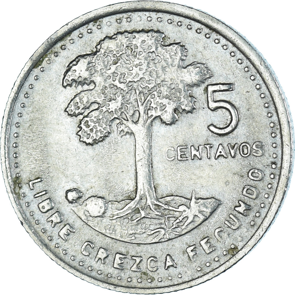 Moneda, Guatemala, 5 Centavos, 1989