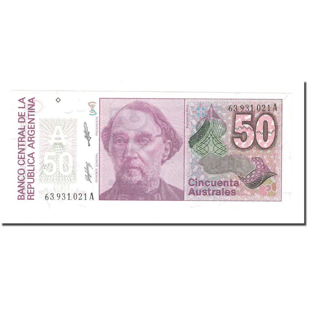 Banknote, Argentina, 50 Australes, KM:326a, UNC(63)