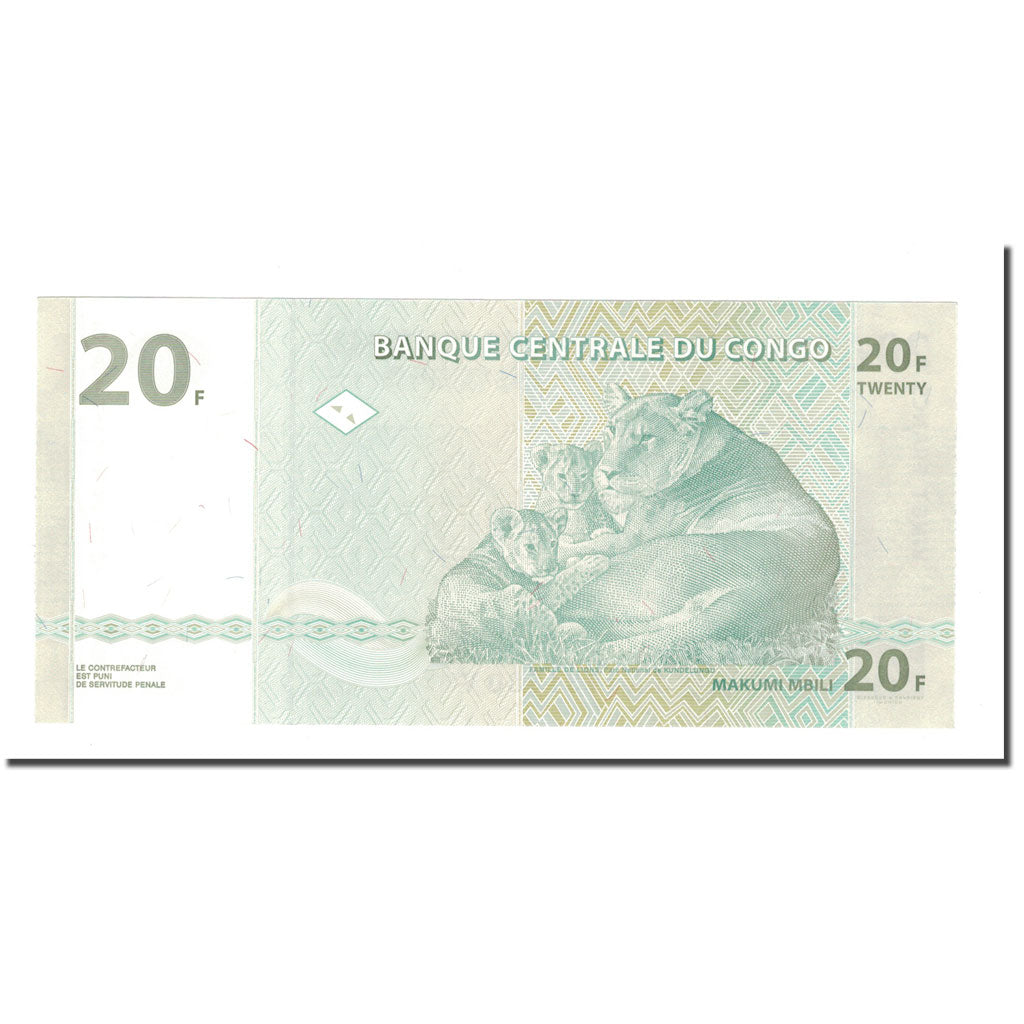 Banknote, Congo Democratic Republic, 20 Francs, 2003, 2003-06-30, KM:94a