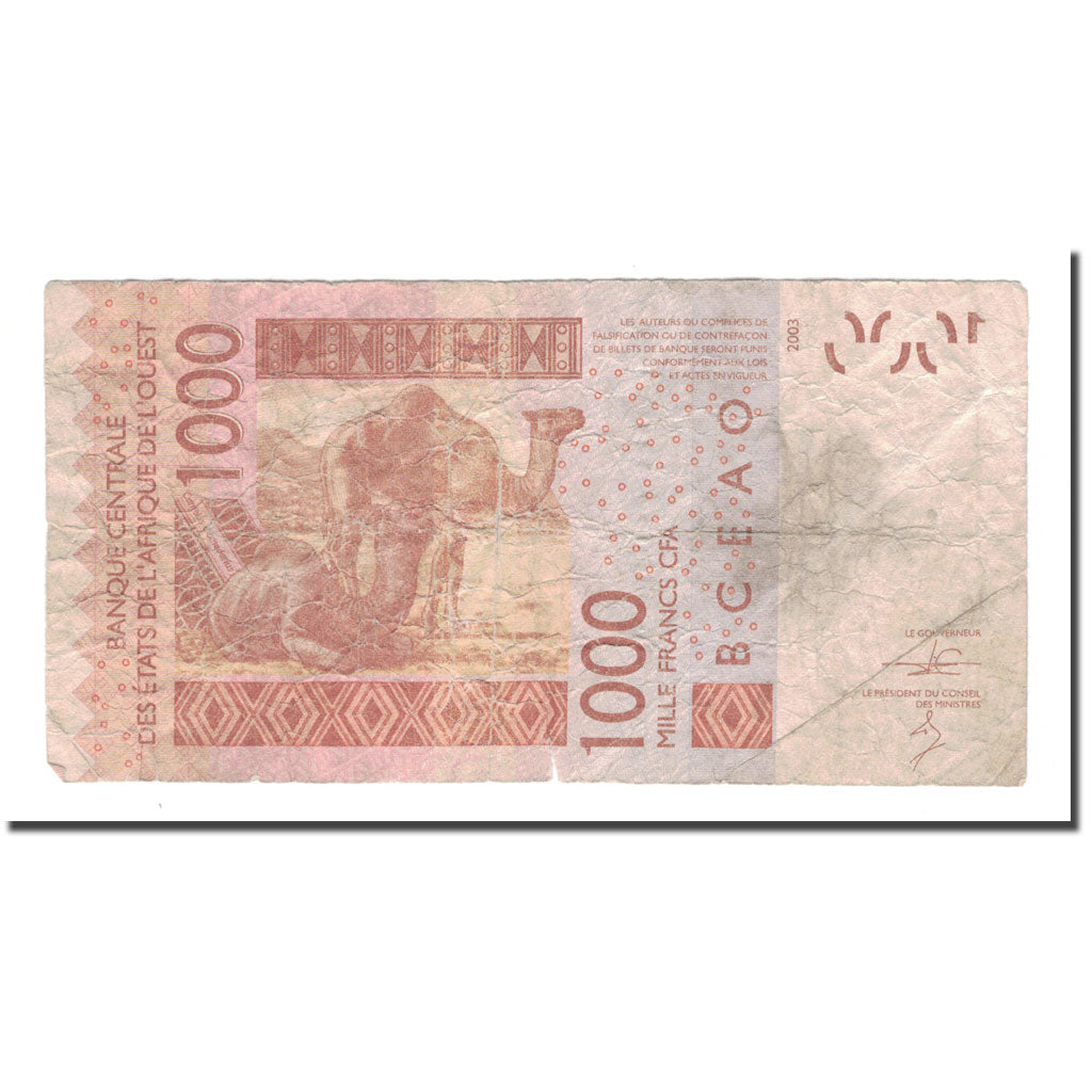 Banknote, West African States, 1000 Francs, 2003, KM:715Ka, VG(8-10)