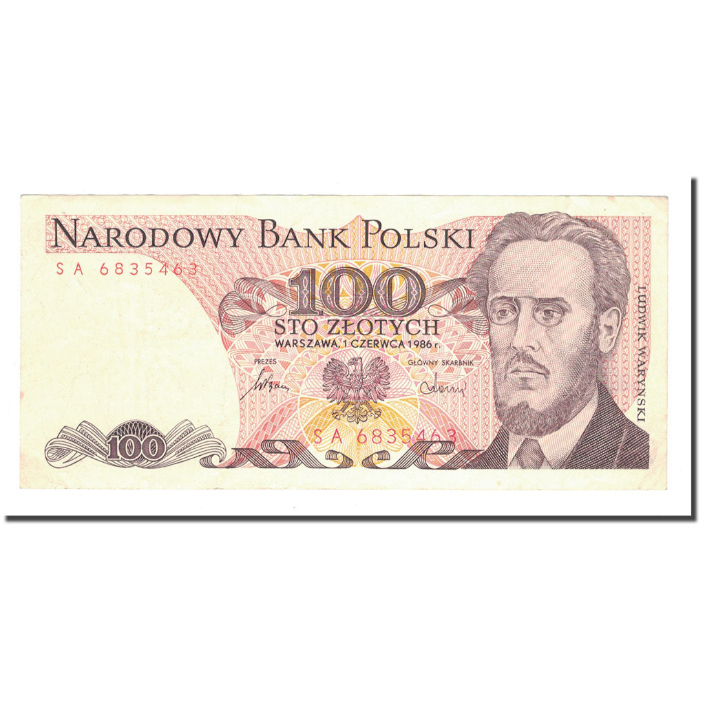 Banknote, Poland, 100 Zlotych, 1986, 1986-06-01, KM:143e, AU(50-53)