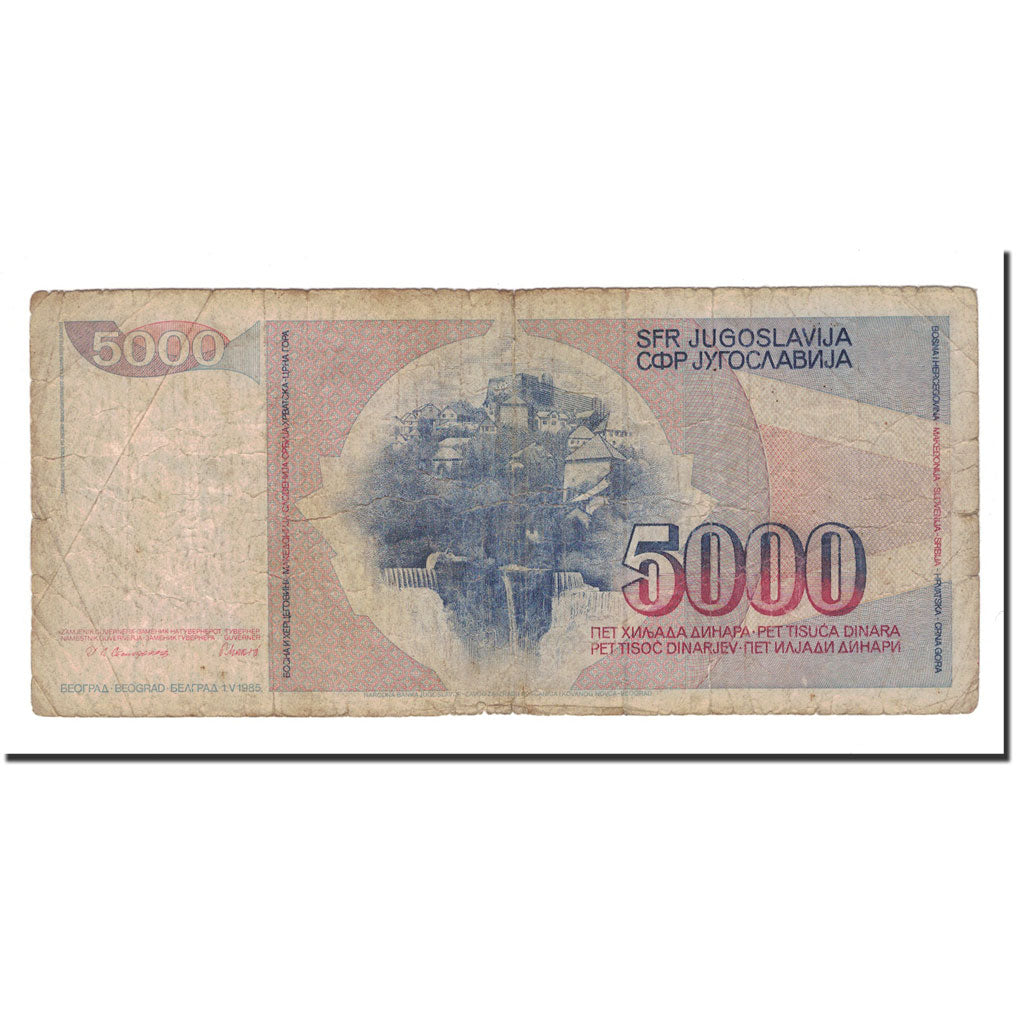 Billete, 5000 Dinara, 1985, Yugoslavia, 1985-05-01, KM:93a, RC