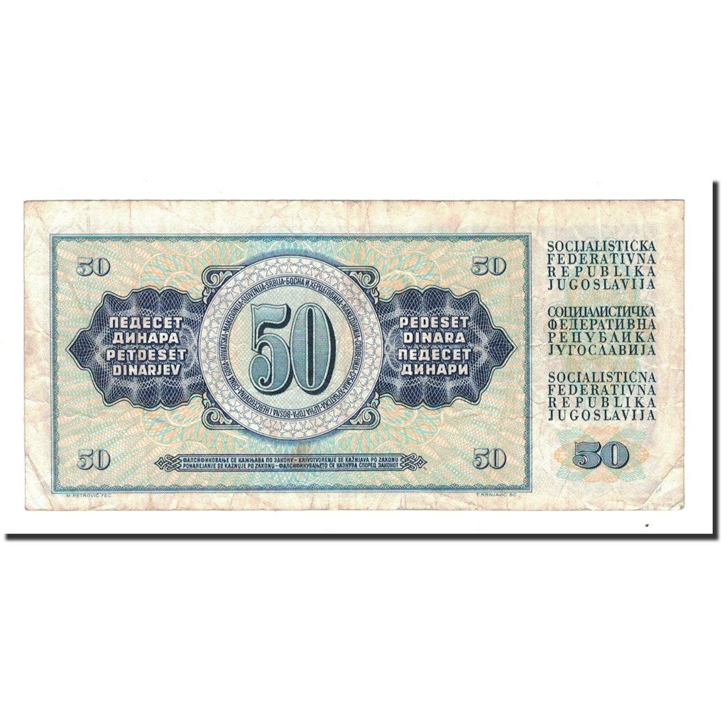 Banknote, Yugoslavia, 50 Dinara, 1981, 1981-11-04, KM:89b, VF(30-35)