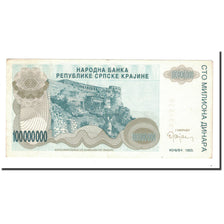 Nota, Croácia, 100 Million Dinara, 1993, KM:R25a, EF(40-45)