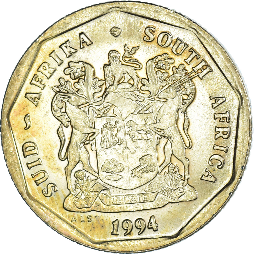 Moeda, África do Sul, 50 Cents, 1994