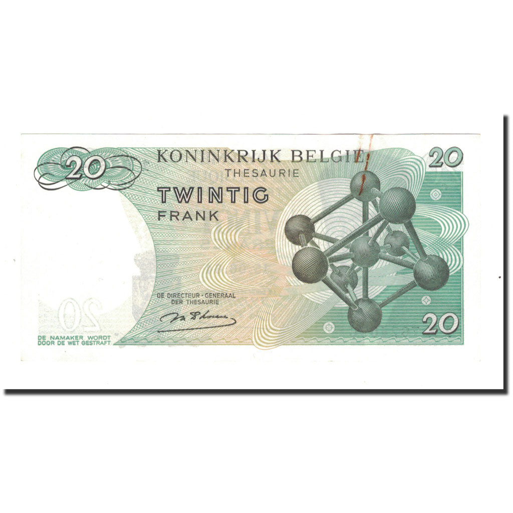 Nota, Bélgica, 20 Francs, 1964, 1964-06-15, KM:138, EF(40-45)