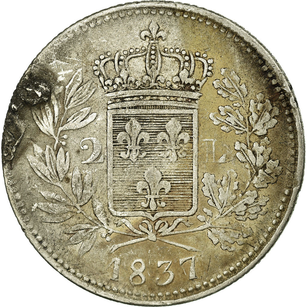 Moneta, DEPARTAMENTY WŁOSKIE, LUCCA, 2 Lire, 1837, VF(30-35), Srebro, KM:41