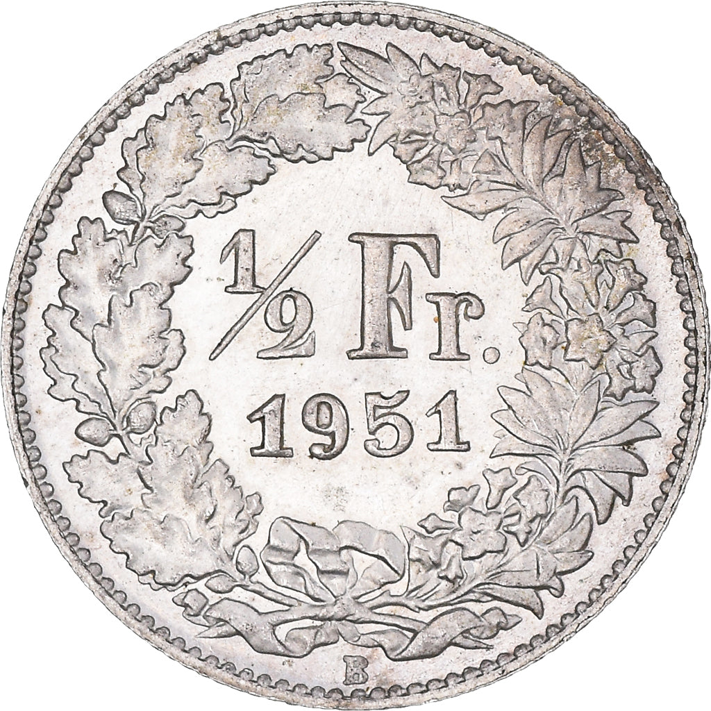 Coin, Switzerland, 1/2 Franc, 1951