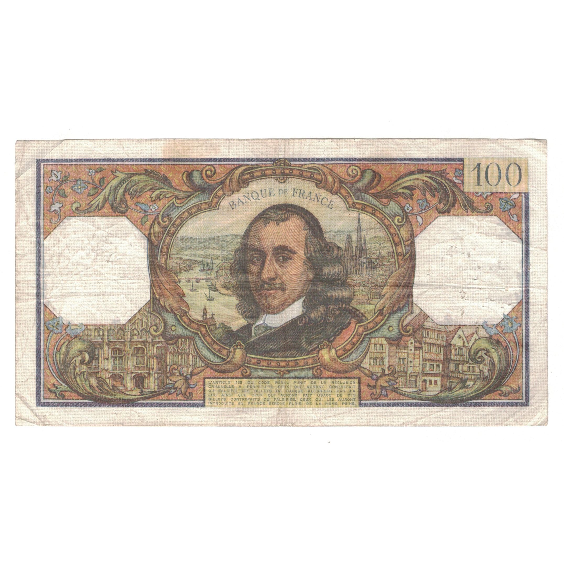 Francja, 100 Francs, Corneille, 1970, 1970-01-08, VF(30-35), Fayette:65.29