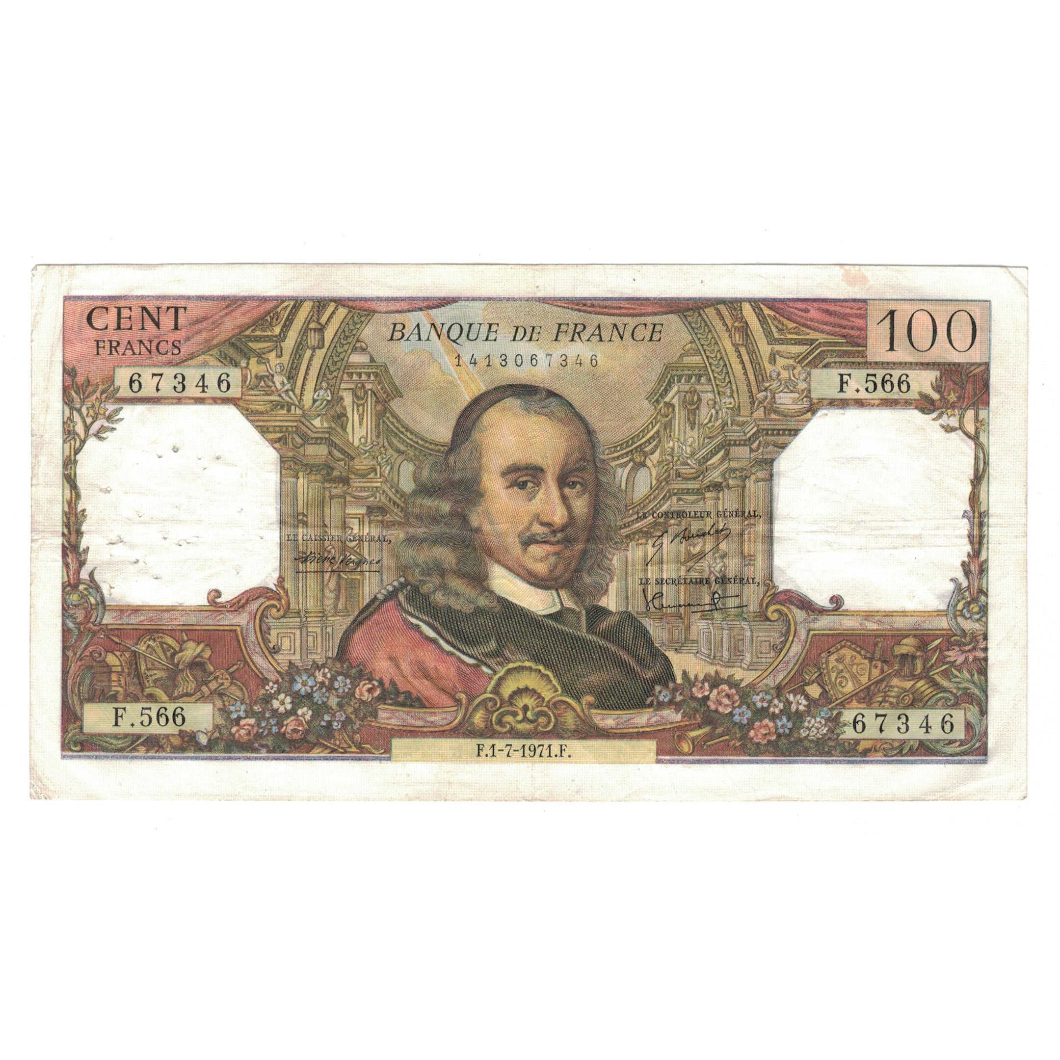 France, 100 Francs, Corneille, 1971, 1971-07-01, EF(40-45), Fayette:65.36