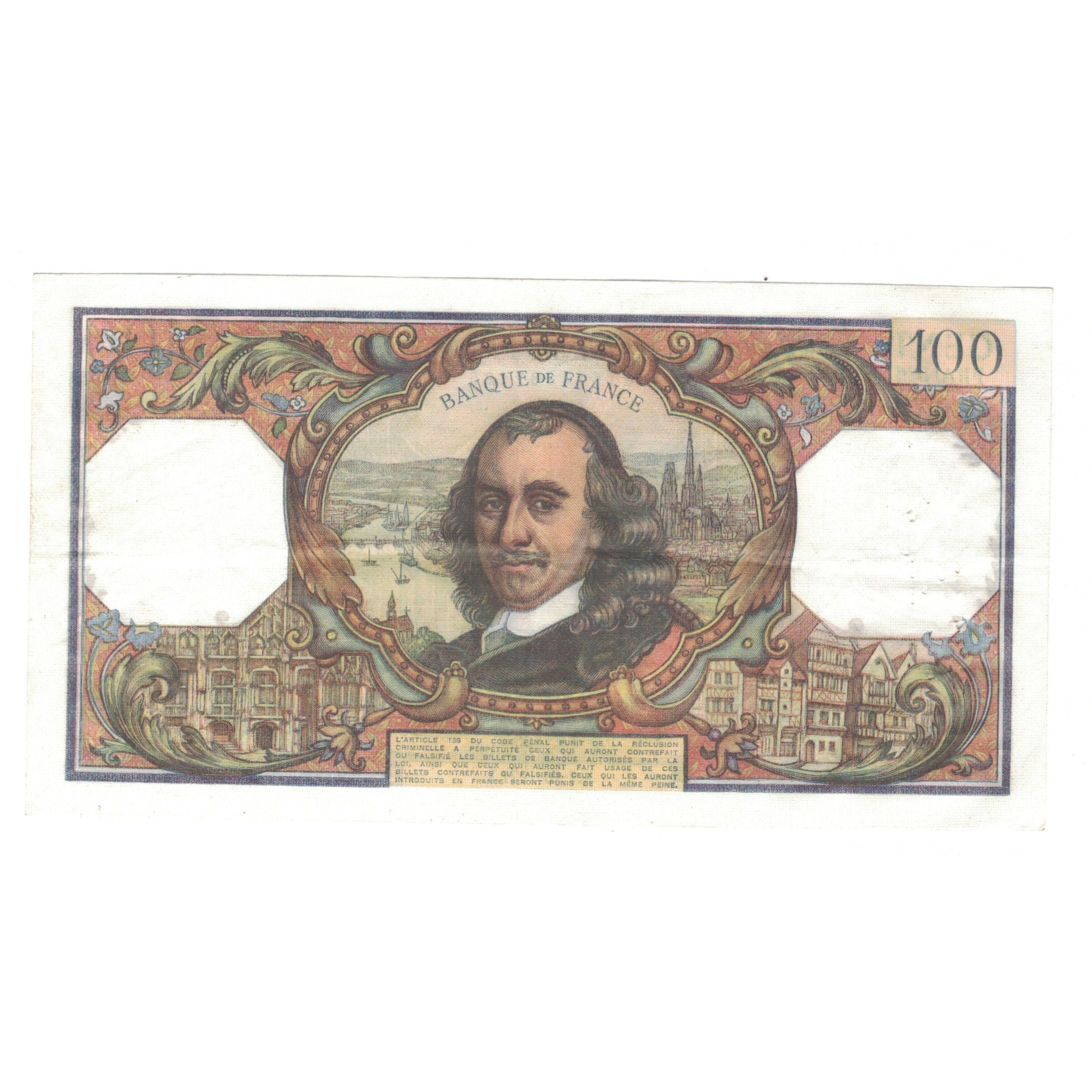 France, 100 Francs, Corneille, 1971, 1971-10-07, AU(50-53), Fayette:65.37