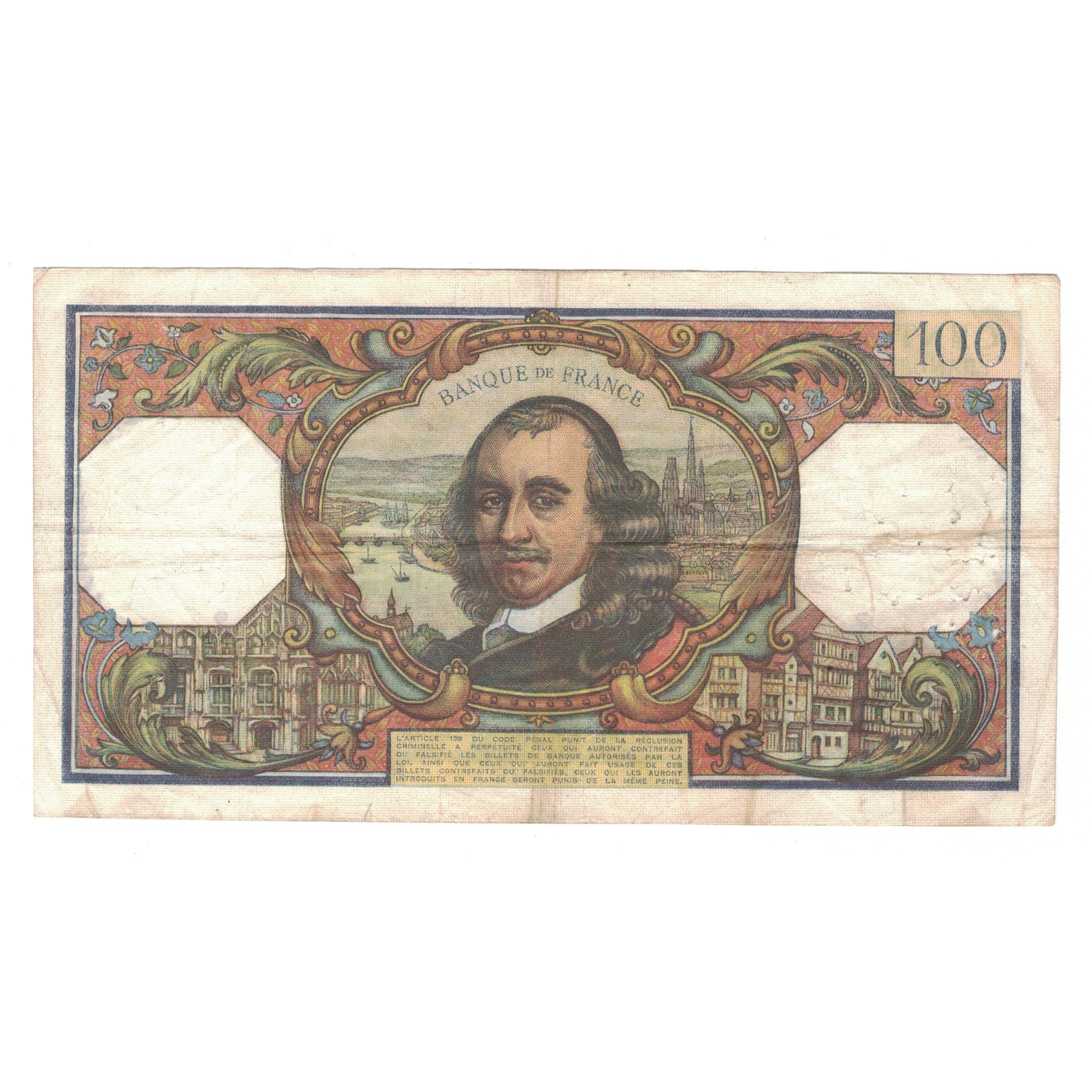 France, 100 Francs, Corneille, 1966, 1966-09-01, VF(30-35), Fayette:65.14